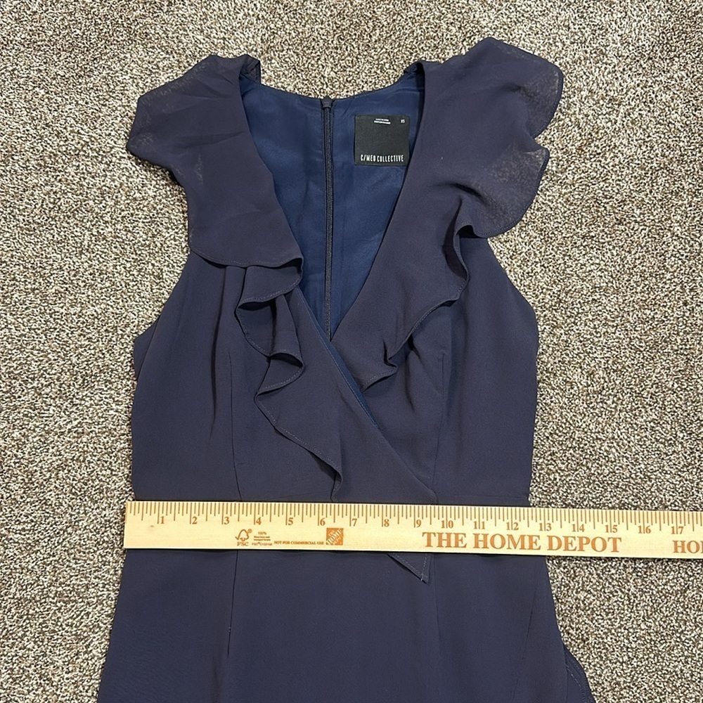 Lulus c/med collective Be About You Washed Navy Ruffled Asymmetrical Maxi Dress - Picture 14 of 16